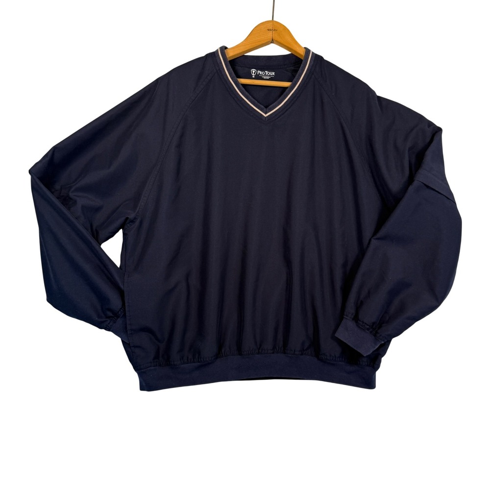 Pro Tour Golf Windbreaker Mens M Convertible Zip Sleeves V-Neck Pockets